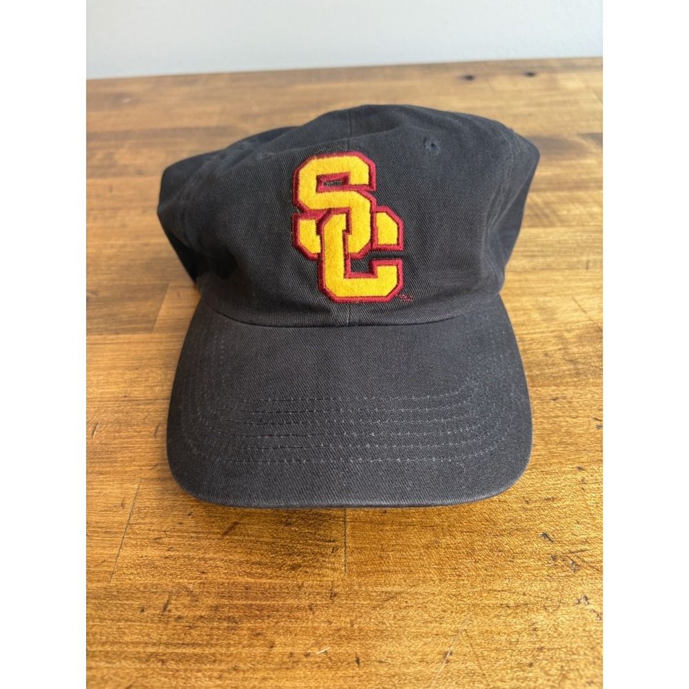 USC Trojans Hat Team Trojan Headgear Black Cotton Adjustable Baseball Cap Mens